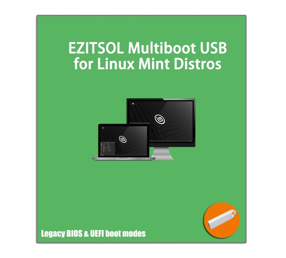 USB for Linux Mint 22 & 21.3 64bit, 19.3 32bit - 3IN1 Bootable Linux USB Flas...