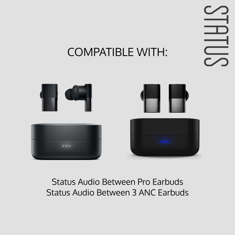 Status Audio Memory Foam Replacement Earbud Tips - for Between Onyx (Black)