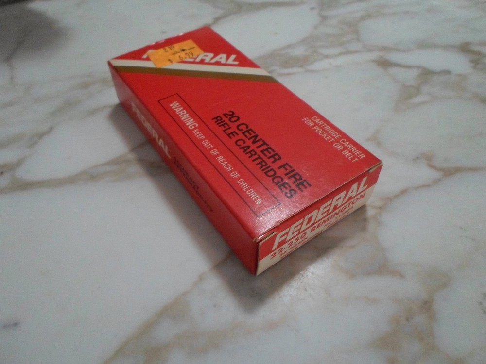 Federal 22-250 Remington 55 Grain Soft Point Empty box