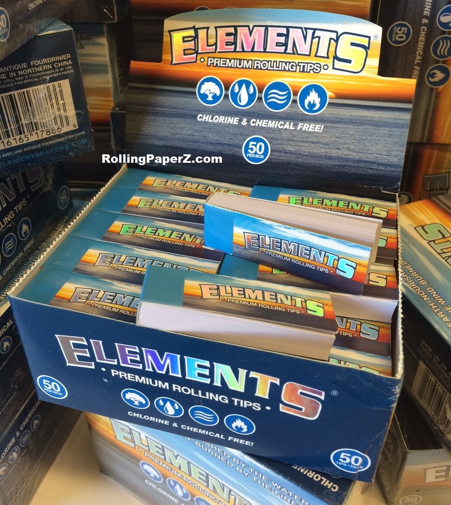 ELEMENTS PREMIUM ROLLING PAPERS TIPS - 10 packs = 500 ROLLING TIPS TOTAL