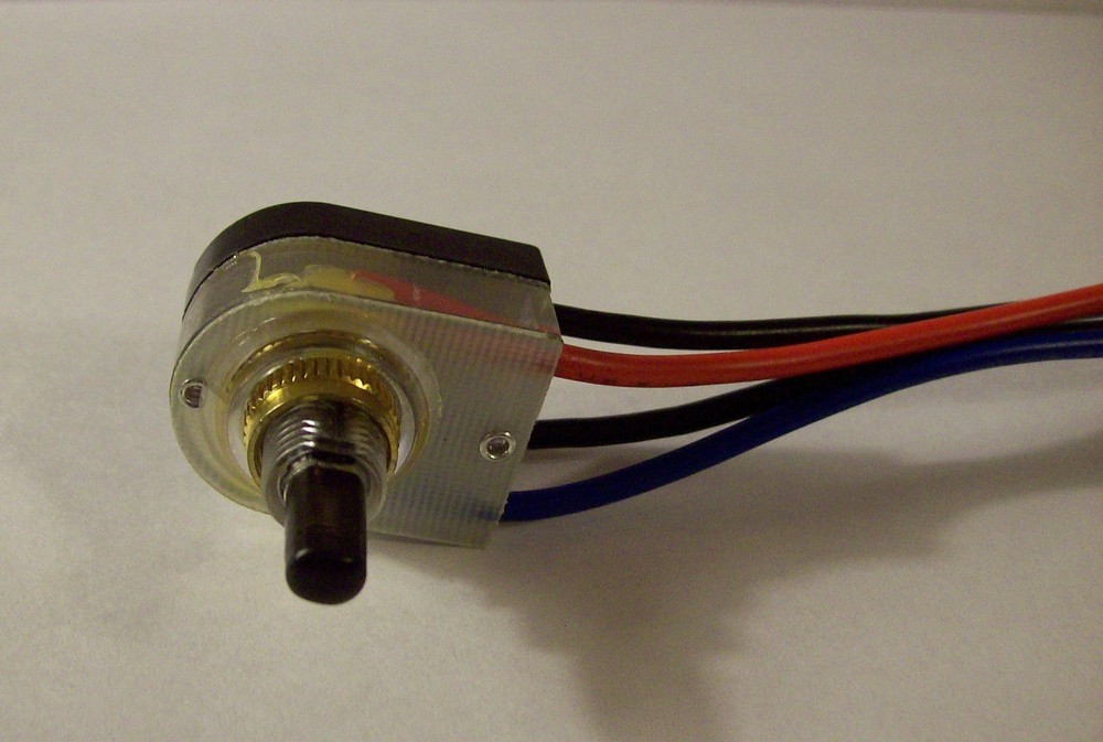 PUSH BUTTON LIGHTED CANOPY SWITCH WITH BLACK PLASTIC KNOB SINGLE POLE 30046J