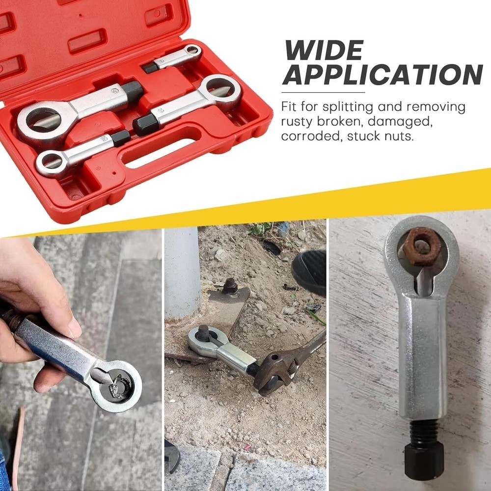 4PCS Nut Splitter Breaker 9-27mm Nut Remover Extractor Adjustable Cracker Tools