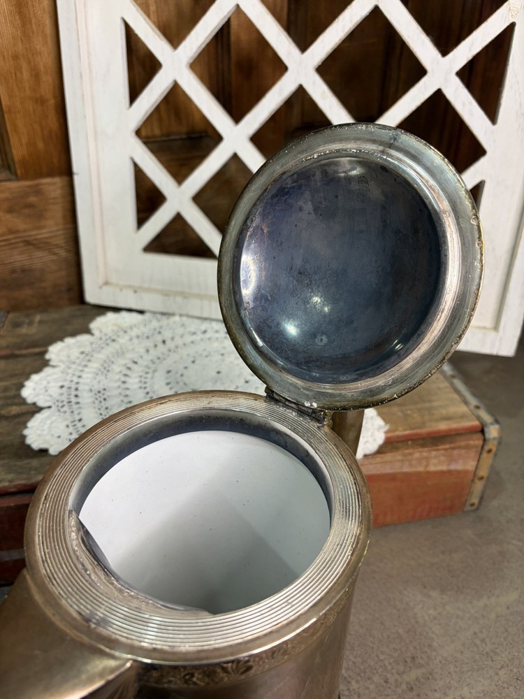 Large antique Wilcox Silver Co Silver Plated Quadruple Lined Water Pitcher