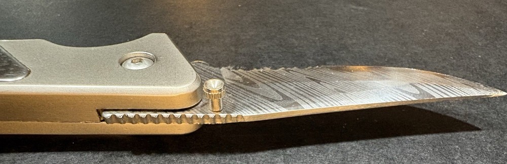 Damascus Folding Pocket Knife w/Custom "Army" Engraving