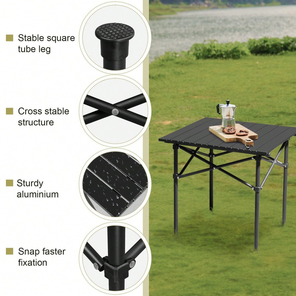 Portable Folding Camping Table For 2-4 Persons, Ultralight Collapsible Table