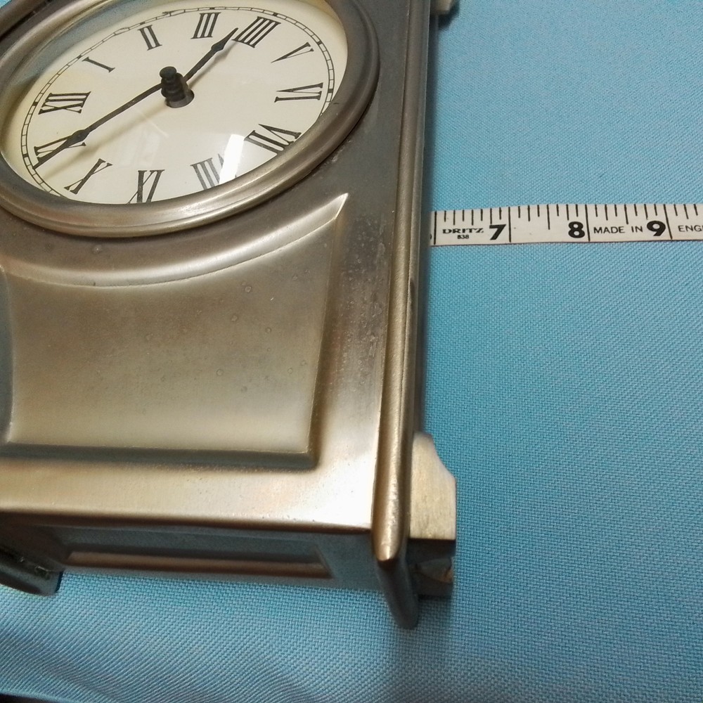Pottery Barn Brushed Nickel Clock