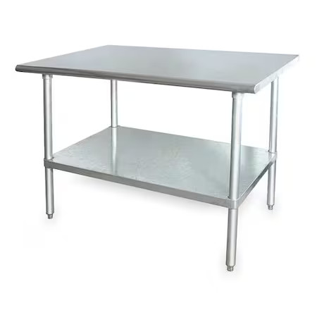 Fixed Work Table, Ss, 72" W, 24" D, 2Kre8