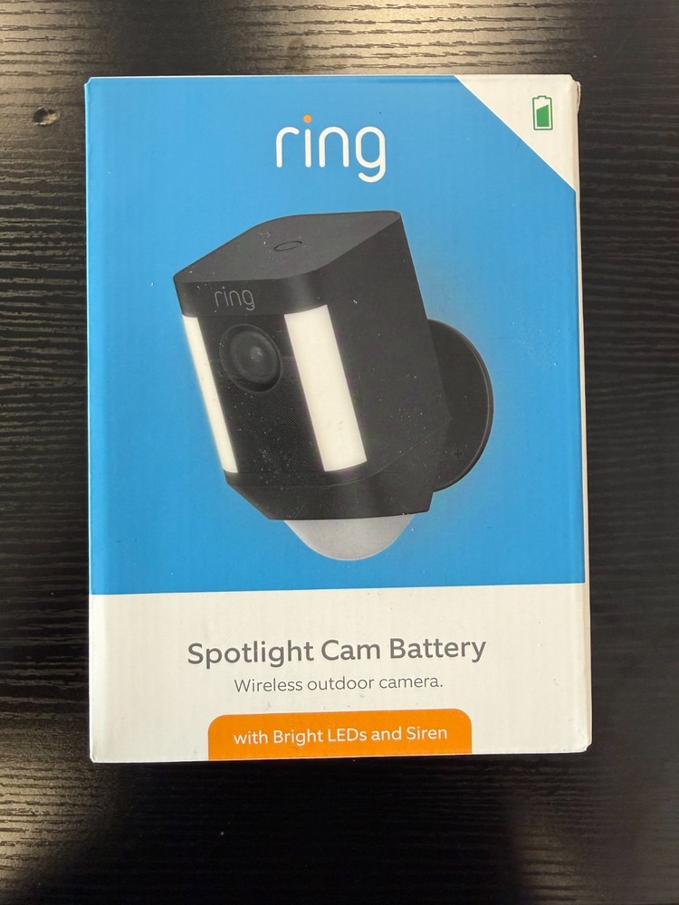 Ring Spotlight Cam Outdoor Battery Powered Wireless Security Camera - Black