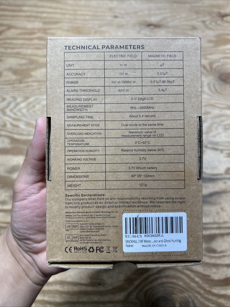 Erickhill Rechargeable EMF Tester Electromagnetic Radiation Tester RT-100