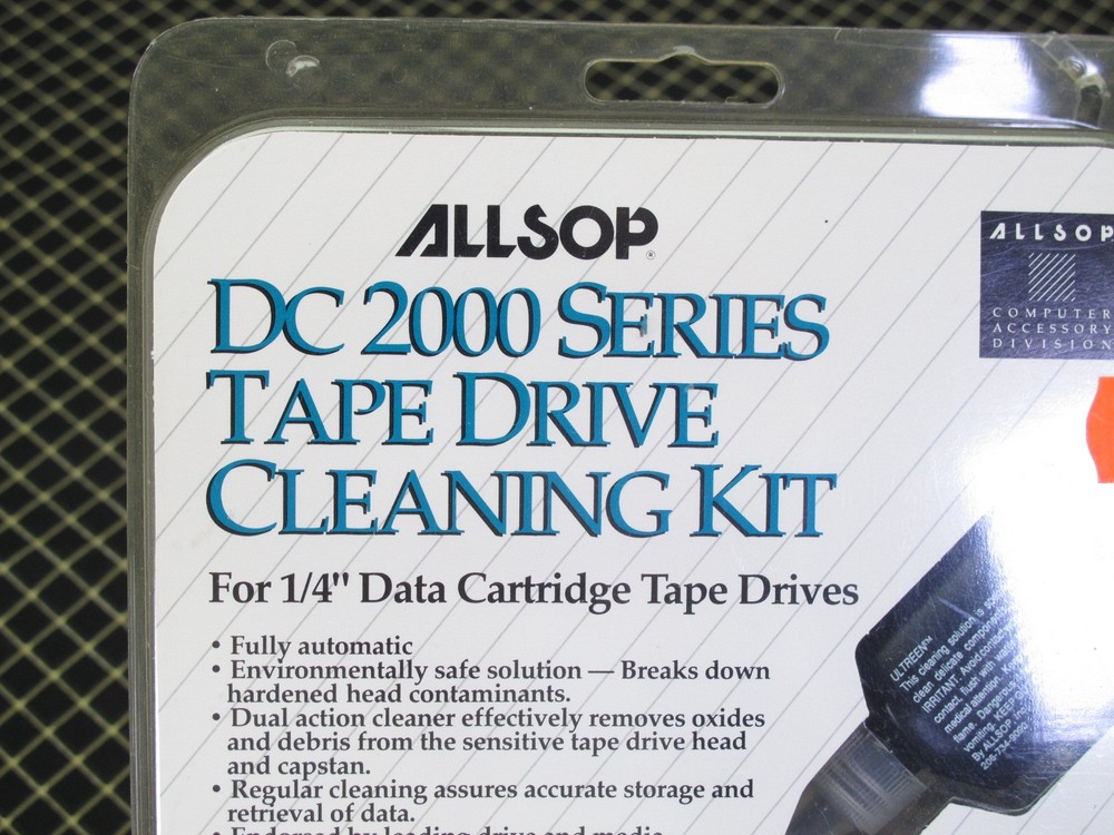 Allsop DC2000 Data Tape Drive Cleaning Kit NOS