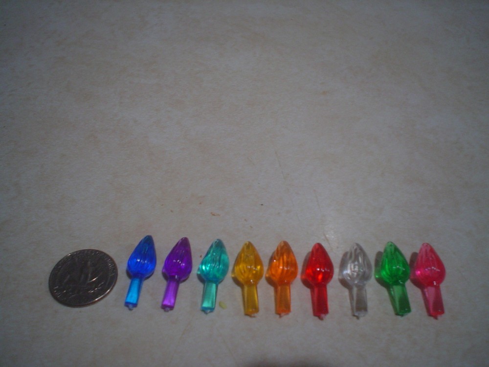 E658 -54 Ceramic Christmas Tree Plastic Lights Bulbs - MEDIUM Twist - 9 Colors