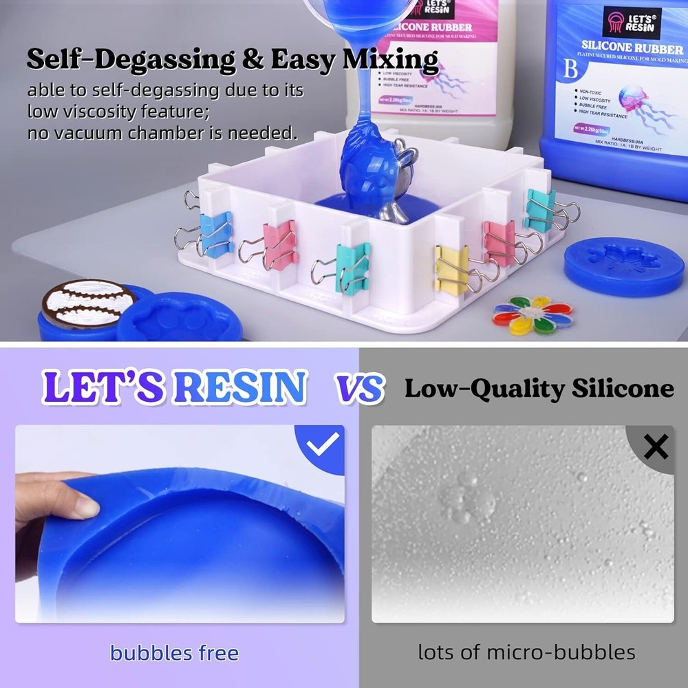 Silicone Mold Making Kit 30A,160oz/10Lbs Durable Mold Making Silicone Rubber,...