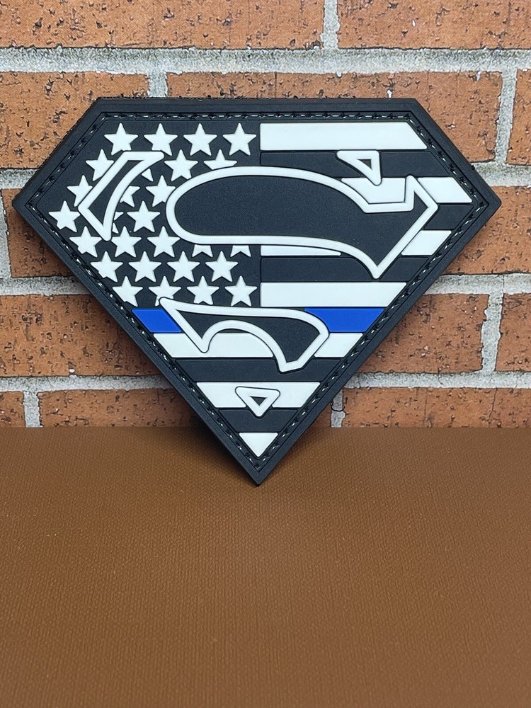 Police Tactical PVC Morale Patch - Thin Blue Line Flag Law Enforcement Patch