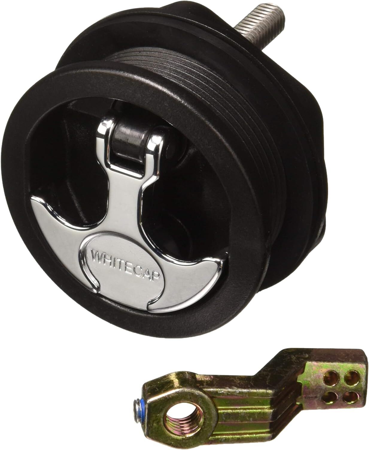 Whitecap Marine Boat 3-inch T-Handle Latch Non Locking Chrome/Black Freshwater