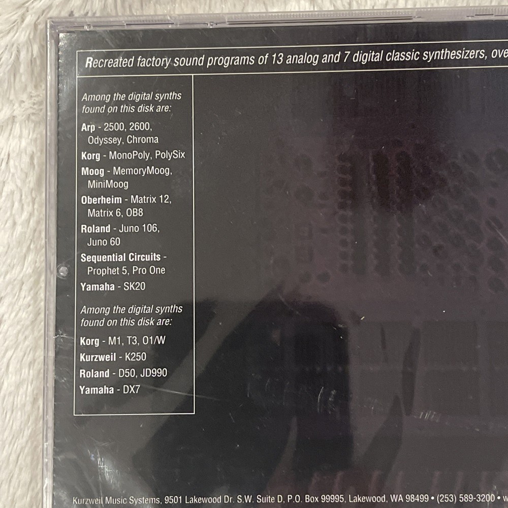 Kurzweil Sample Library. Classic Synth. CD. Sealed. Rare
