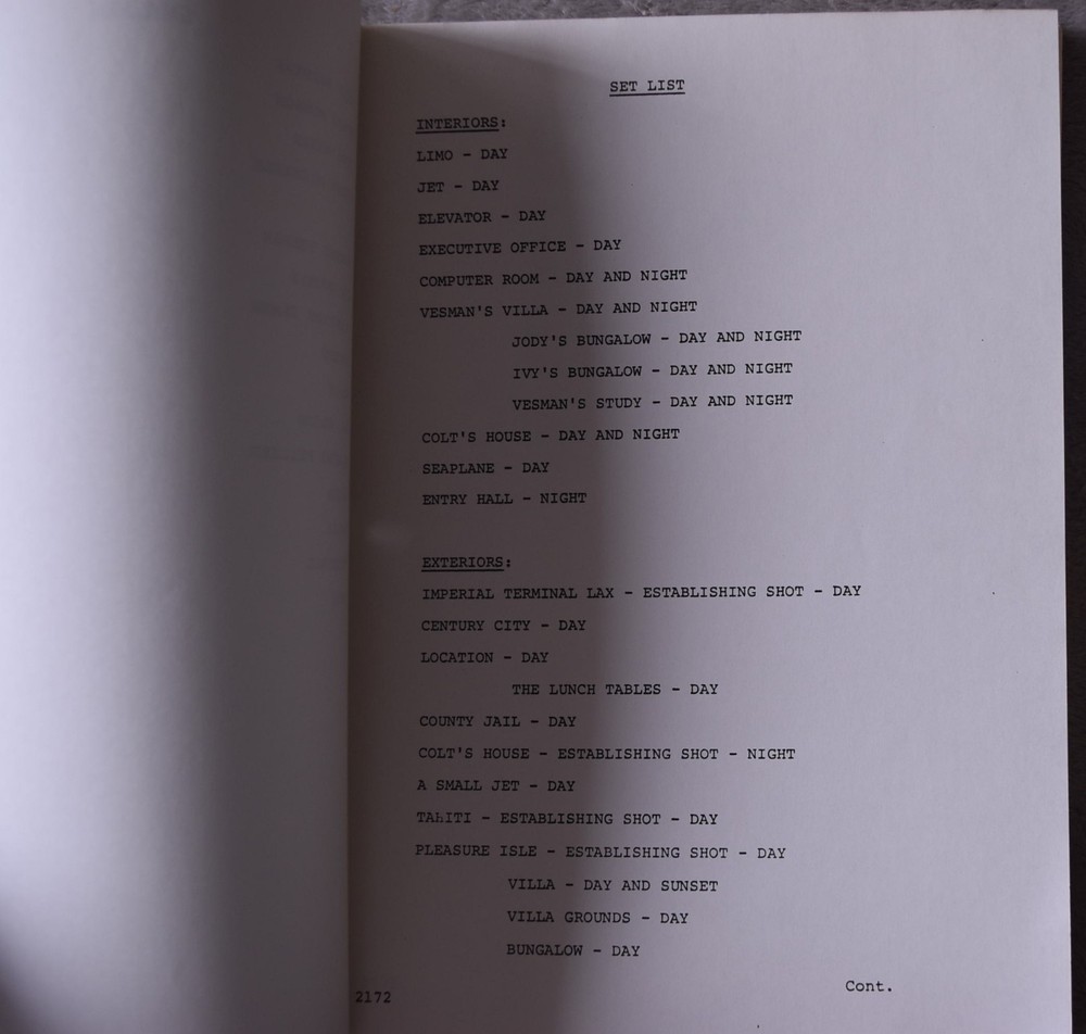 1983 The Fall Guy (Pleasure Isle) Original Screenplay Script