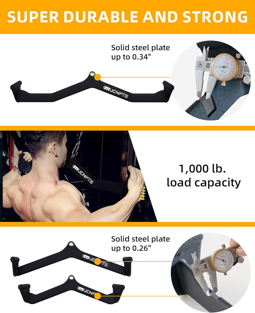LAT Pulldown Attachments, Thickened Ergonomic Back Tricep Training Handle, LAT P