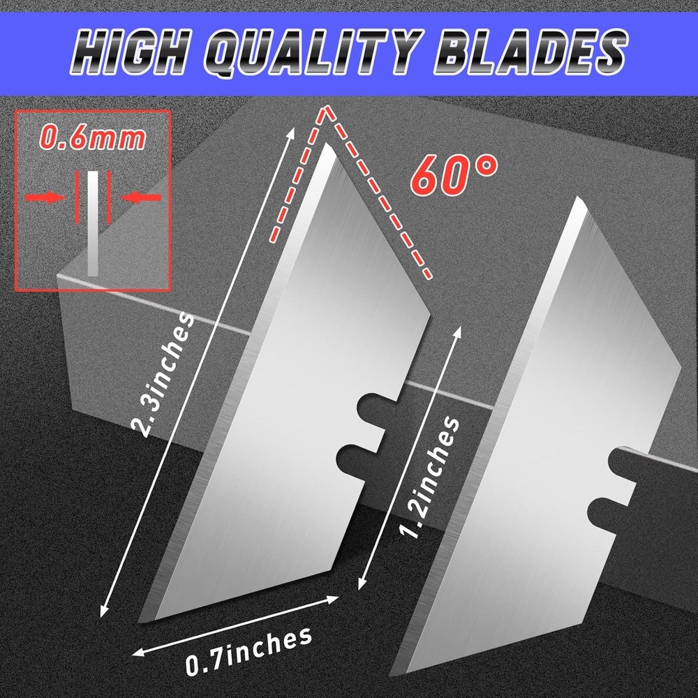 4 Pack Folding Utility Knife Box Cutter w 10 Extra Blades Durable Clip Tool Set!