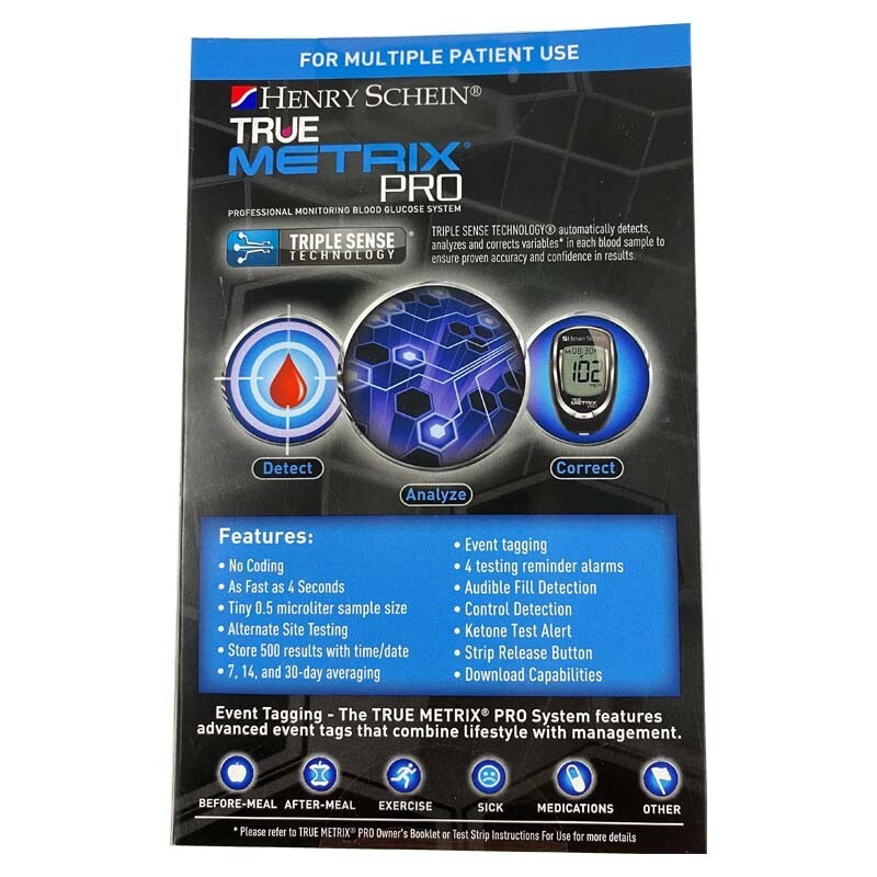 True Metrix PRO Blood Glucose Monitoring System Complete kit Plus 10 strips