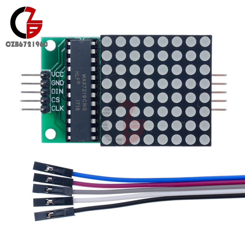 1/2/5/10PCS MAX7219 LED 8x8 Dot Matrix Module Red Light Assembled w/ Cable