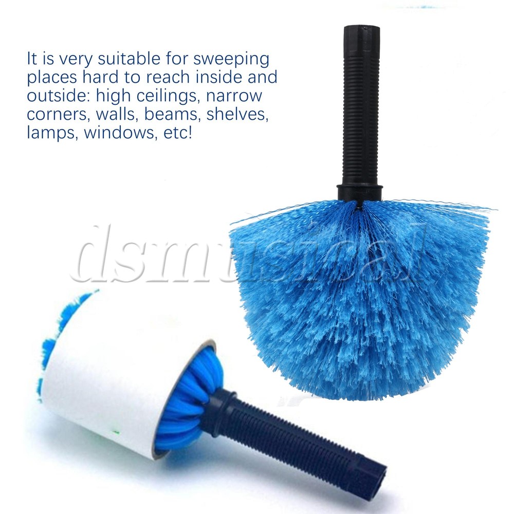 Blue Cobweb Head Brush with Soft Bristles 3/4inch Threaded for Corner