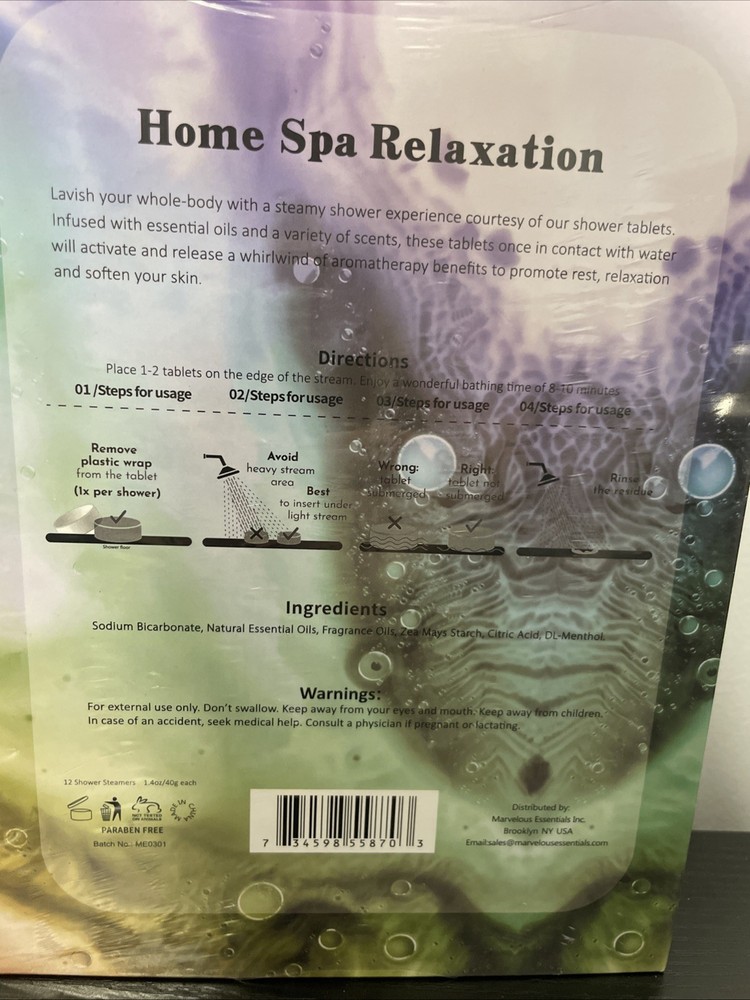 Marvelous Essentials 12 Pack Shower Steamer Aromatherapy Shower Steamer Tablets