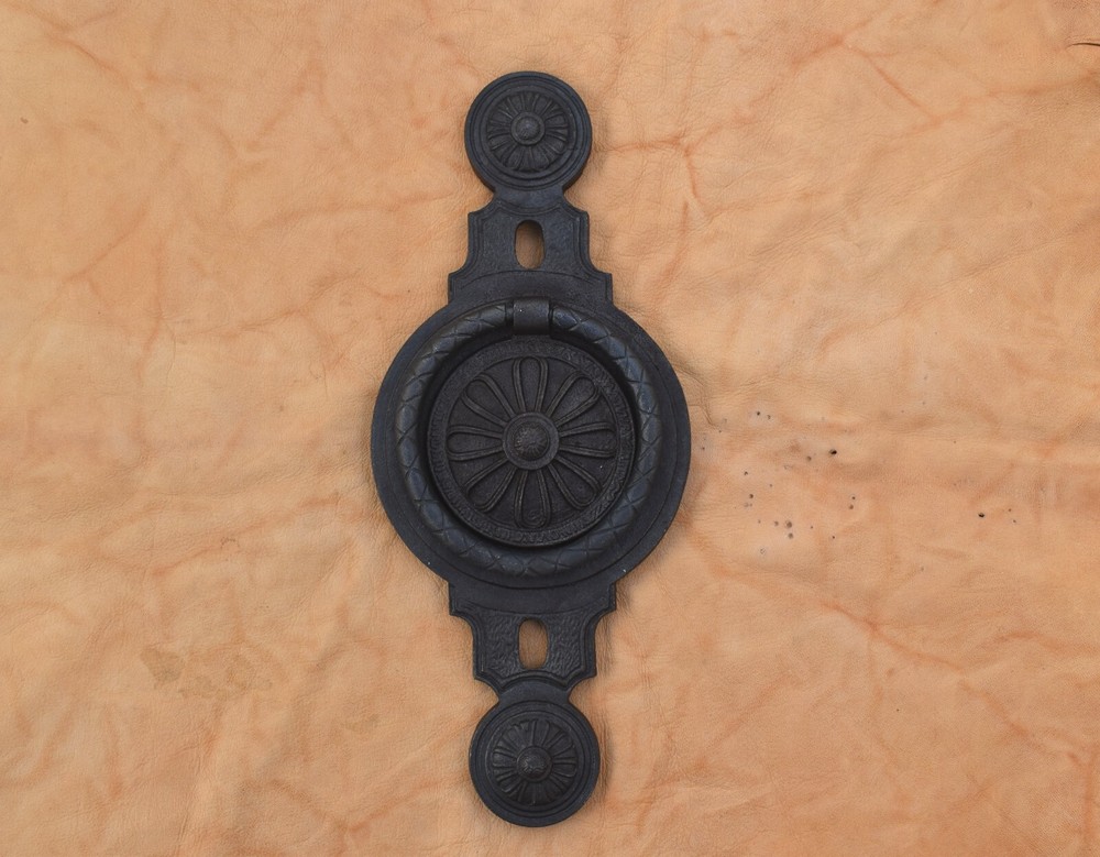 Vintage Type Cast Iron Victorian Large Heavy Door Knocker Handle Pull Drop Ring