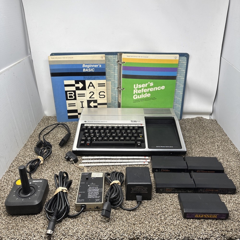 Vintage Texas Instruments TI-99/4A Home Computer & Power Games Bundle Tested