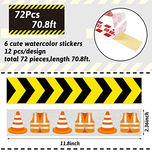 72 Pcs Construction Bulletin Board Borders Set Decoration for Trim