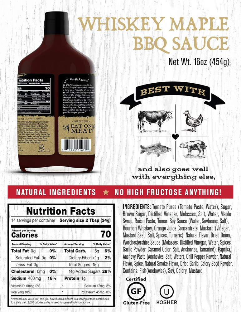 SAUCE BBQ WHISKEY MAPLE 16OZ