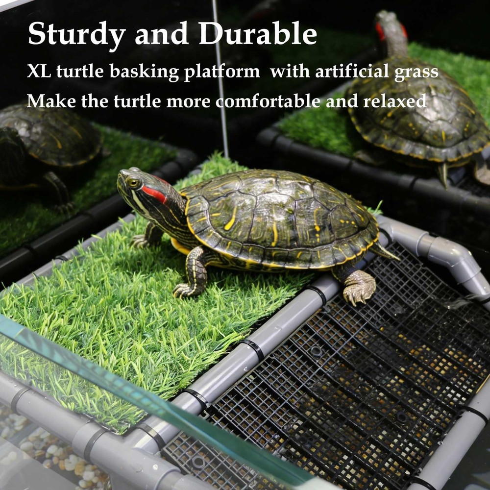 Best Extra Large Turtle Basking Platform 13.4" Width Tank Accessories, PVC Area
