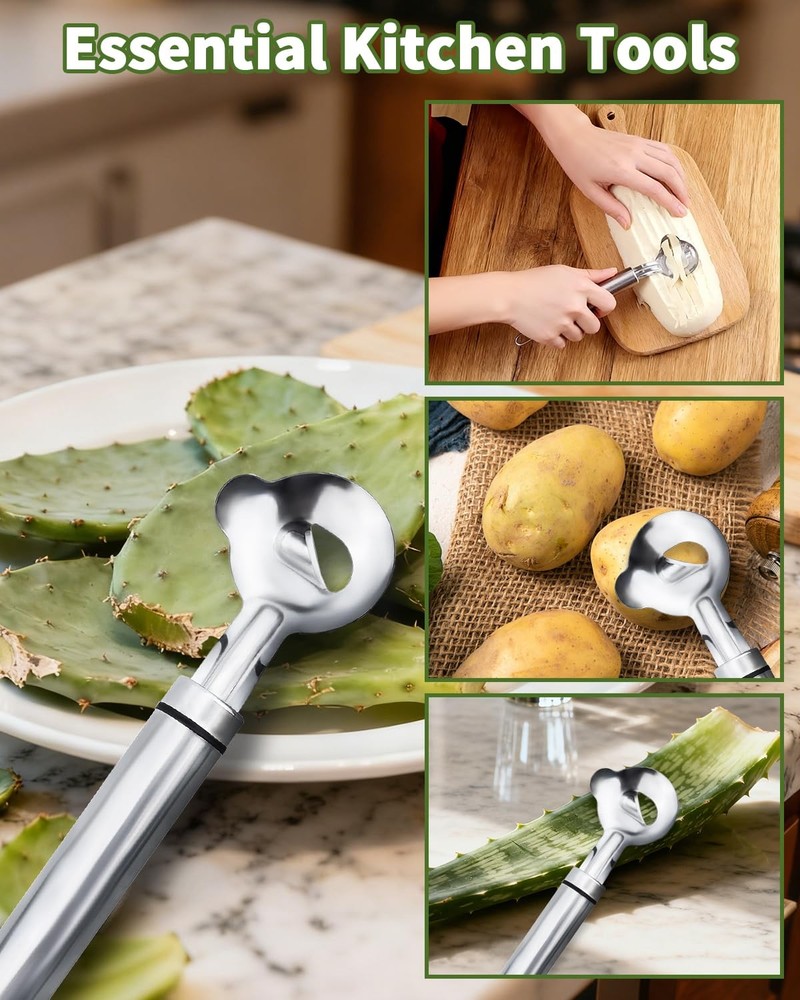 2 PCS Cactus Peeler Spoon Tool Kitchen Gadget Accessories