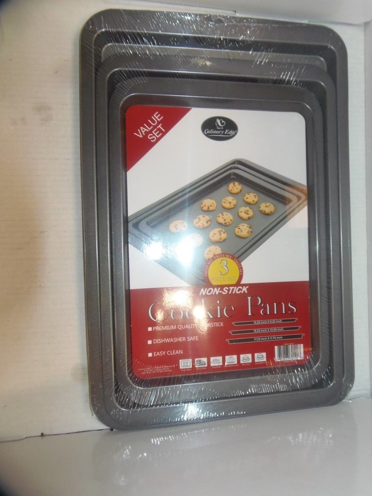 Culinary Edge 3-Piece Non-Stick Cookie Sheet Set (APT-SHELF)