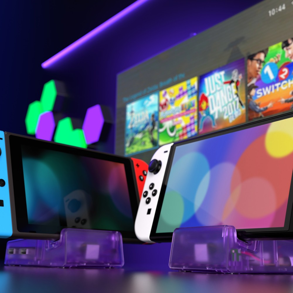 Replacement 7 Color 50 Effects RGB LED Shell Kit for Nintendo Switch OLED Dock