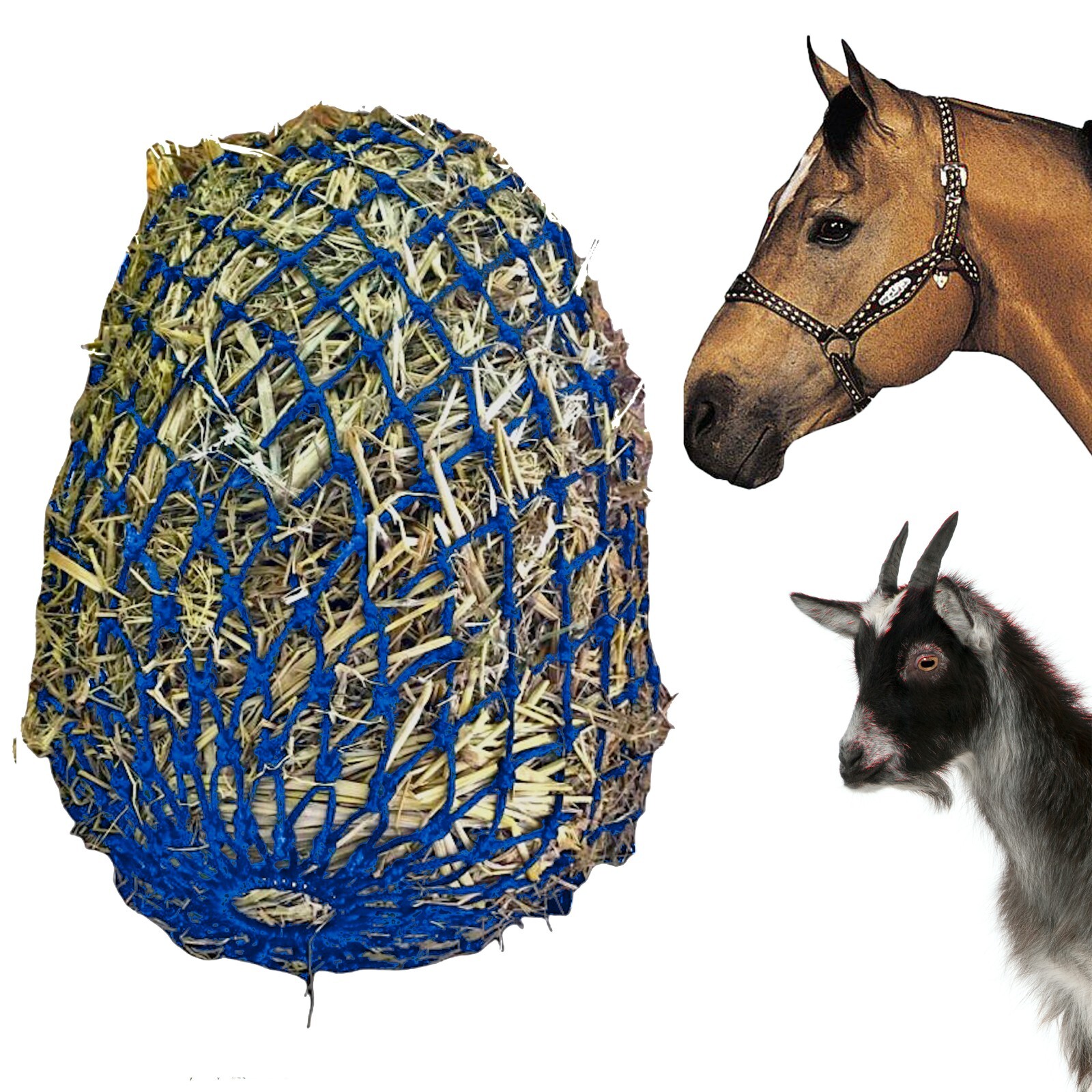 2”x2” Holes Slow Feed 40” Very Sturdy Hay Net with Bottom Ring for Horse
