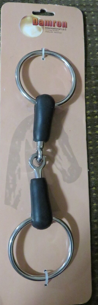 Stainless Steel Ring Bit 5" Rubber covered snaffle mouth