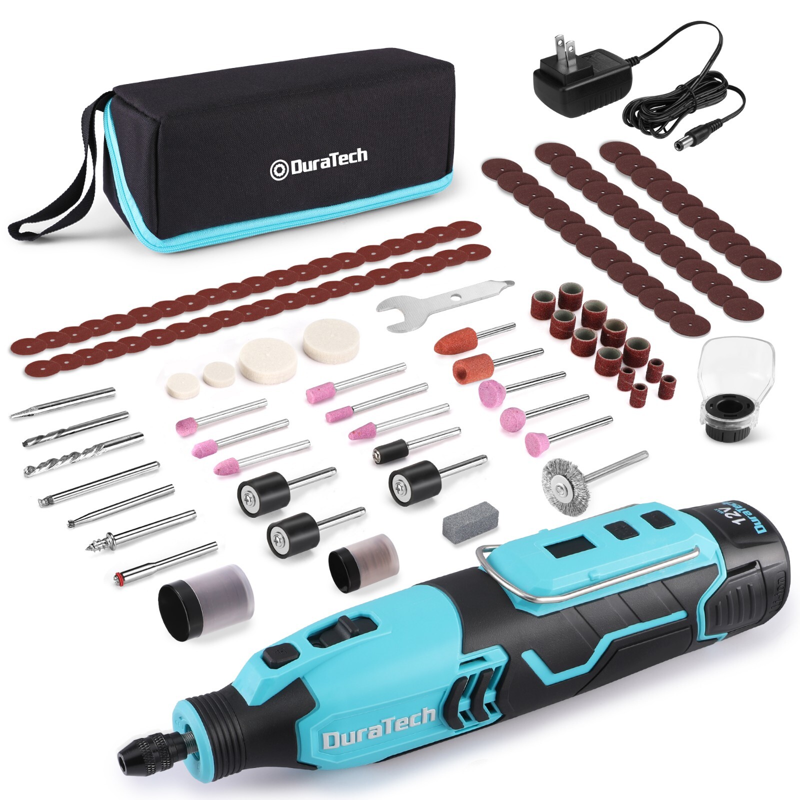 12V Cordless Rotary Tool Kit with 118PCS Accessories 2.0Ah Rechargeable Battery