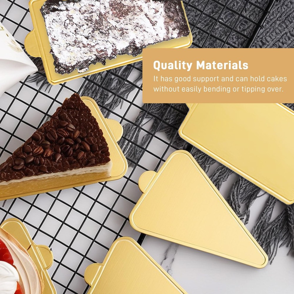 200 PCS 3.9x2.4 Inch Mini Gold Cake Boards Rectangular Paper Mousse Base