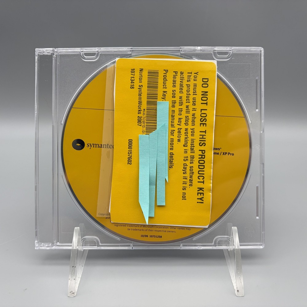 Norton SystemWorks 2006 Standard Edition Windows XP Software CD-ROM W/ Key