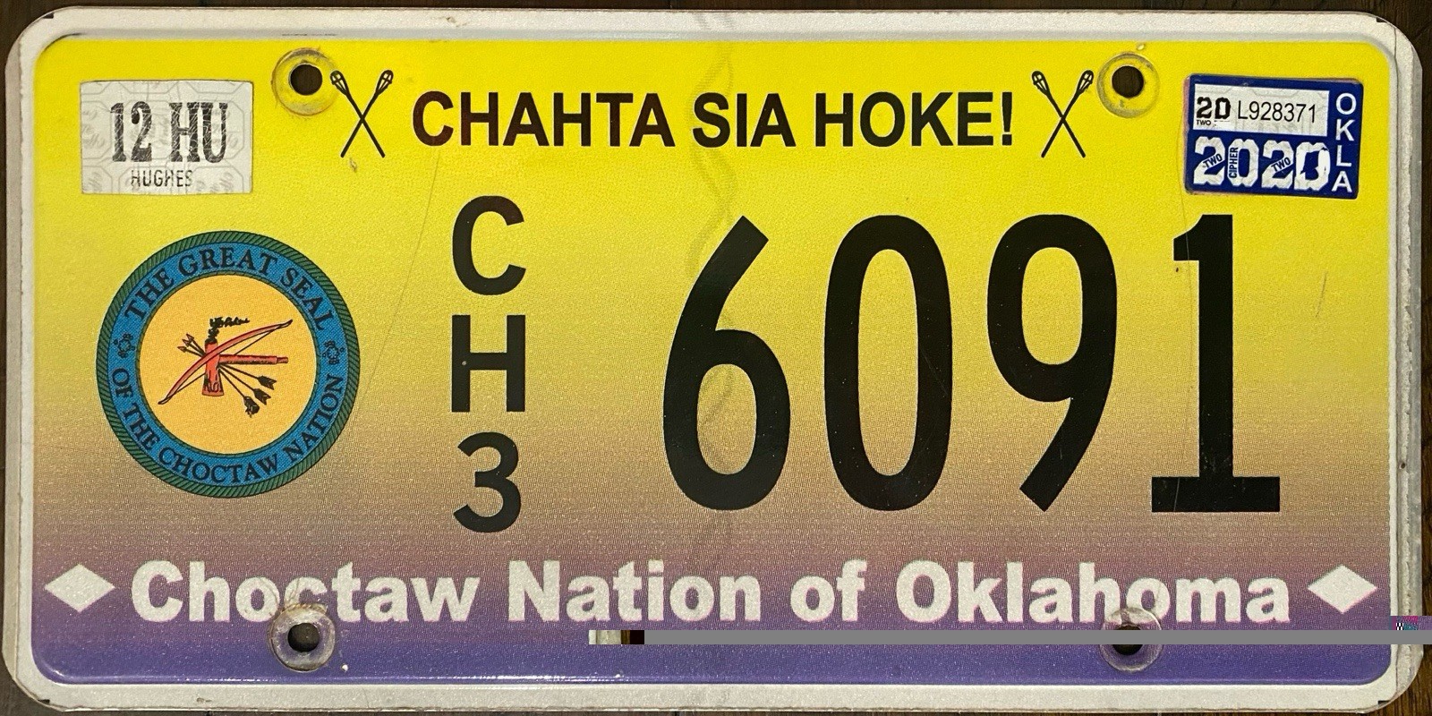 2020 OKLAHOMA Choctaw Nation INDIAN TRIBE License Plate