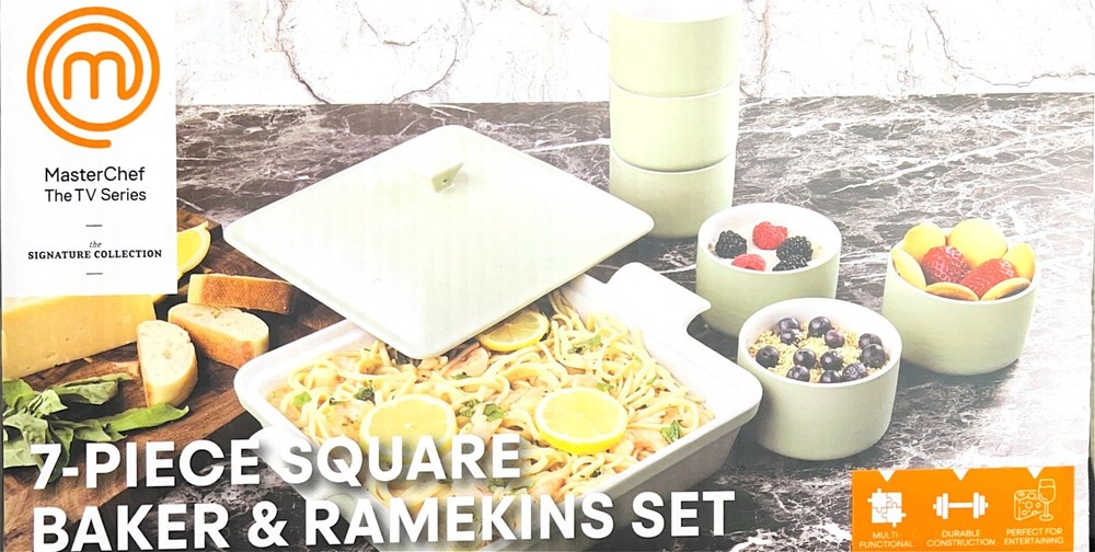 Master Chef The TV Series 7-PIECE SQUARE BAKER & RAMEKINS SET