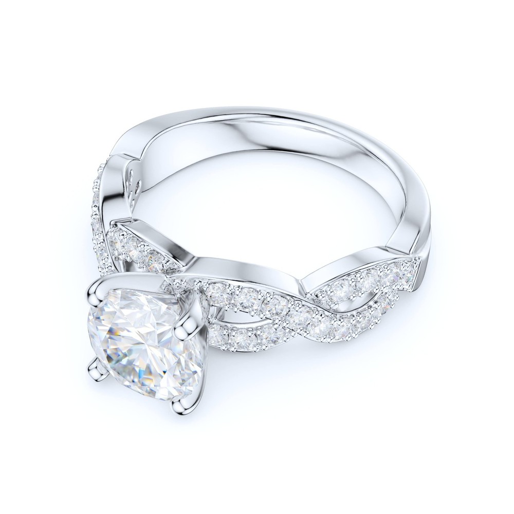 Sterling Silver Fancy Split Intersecting Infinity 1.5CT Simulated Round Diamo...