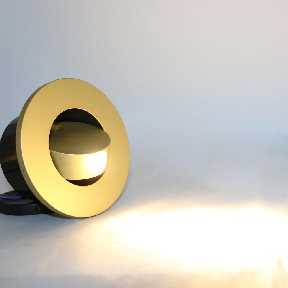 Circle LED Hotel Bedside Lamp Rotatable Head Recessed Wall Light Fixture Switch