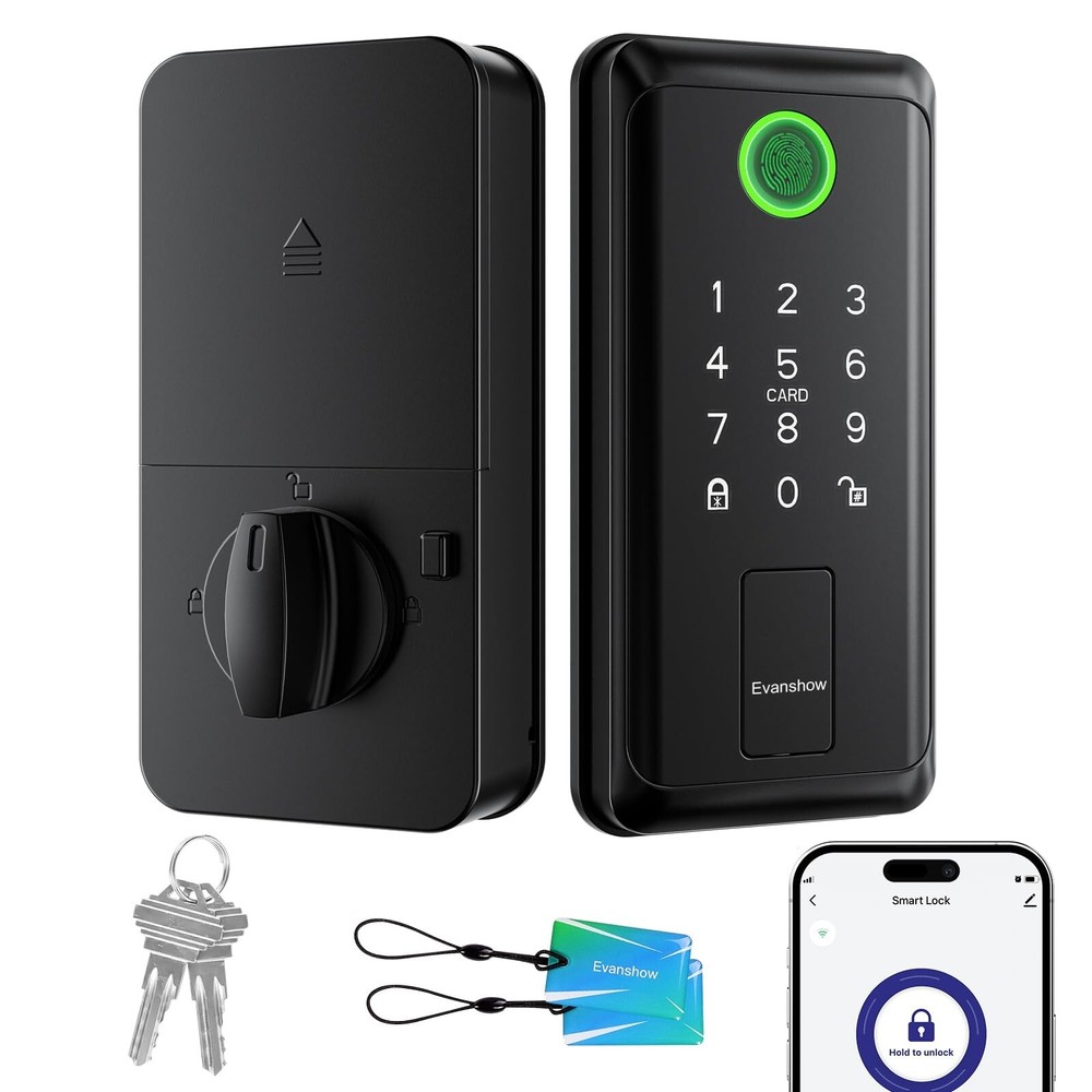 Smart Door Handle Lock with Keypad- Keyless Entry Door Lock for Front Door - ...