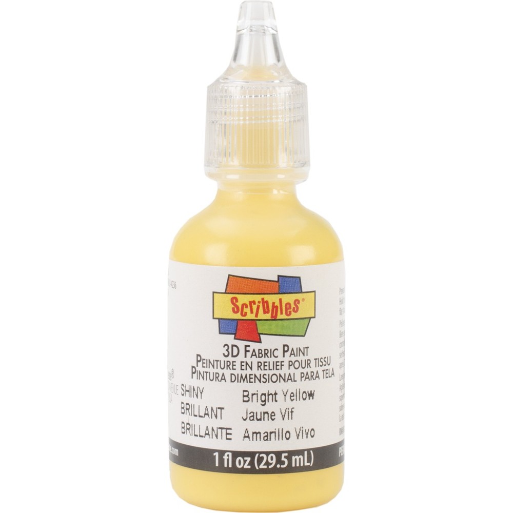 Scribbles 3D Fabric Paint 1oz-Shiny - Bright Yellow