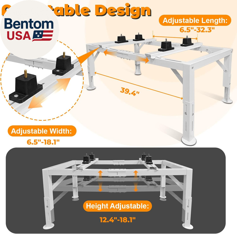 Mini Split Stand, Heavy Duty Adjustable Mini Split Ground Stand for 9000-36000 B