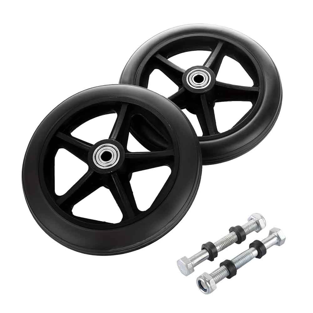 6" Wheel Solid Front Caster with Axles For Wheelchair Rollator Rollator