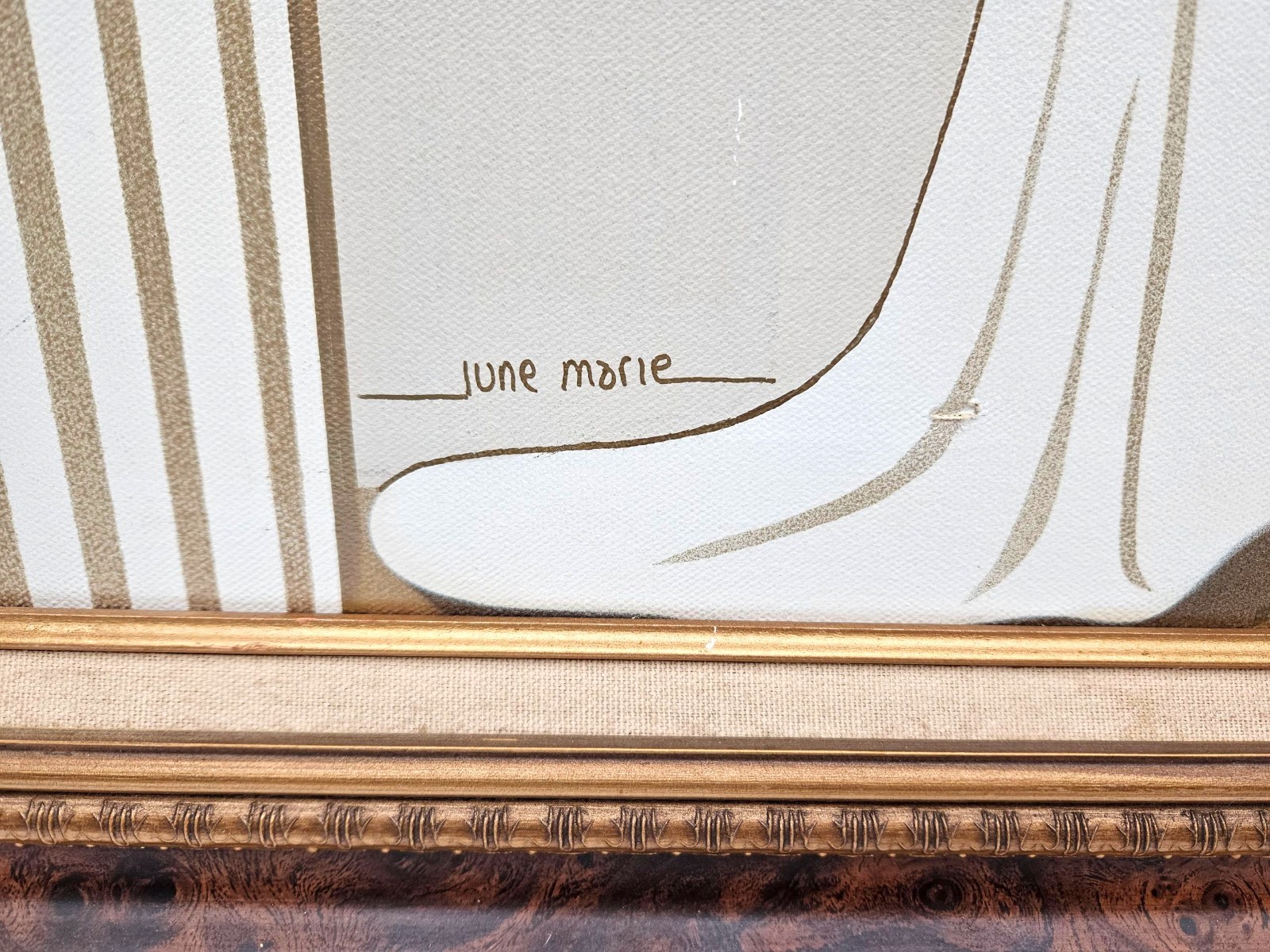 June Marie Original Oil On Cavas Signed & Framed Beautiful African Woman 30x26