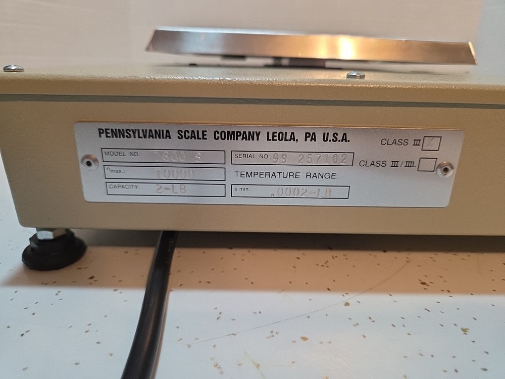 Pennsylvania Scale Model 7600 S Class 3 - Needs Calibration Read