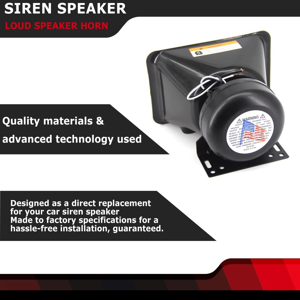 High Performance Siren Speaker Compatible with Any Speaker, Black